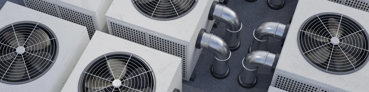 Commercial HVAC condenser units installed on a rooftop
